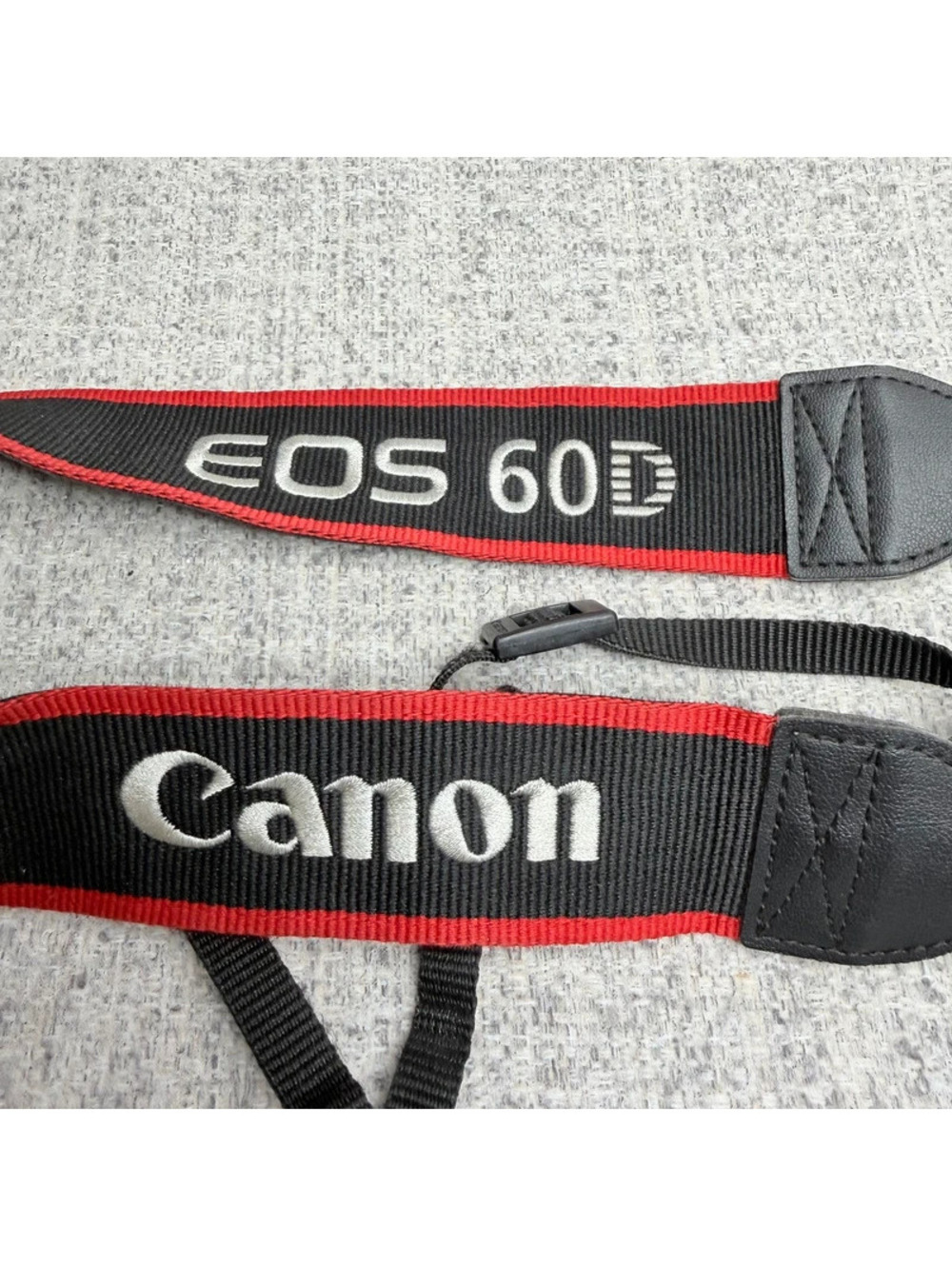 Canon EOS 60D DSLR Camera Neck Shoulder Strap Black Red Embroidered Genuine